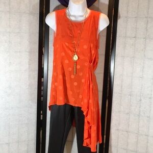 Elizabeth and James tangerine asymmetrical top